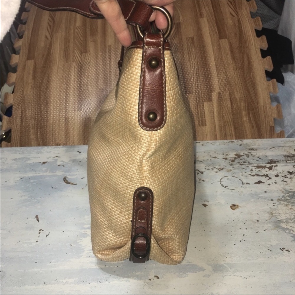 Fossil woven with leather trim hobo - Picture 4 of 6